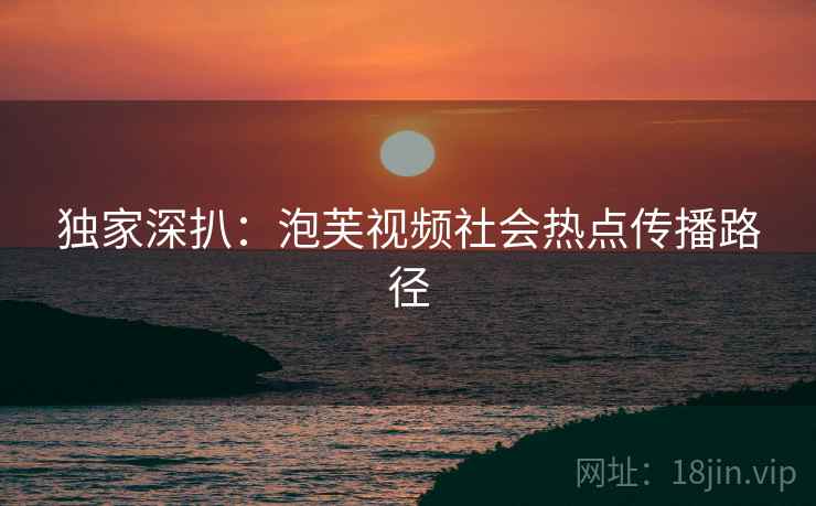 独家深扒：泡芙视频社会热点传播路径